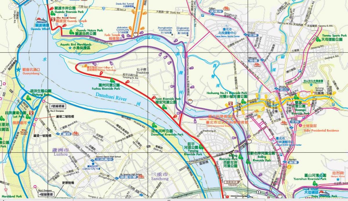 mappa di Taipei ciclabile