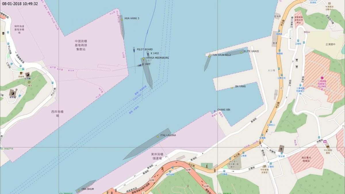 mappa del porto di keelung