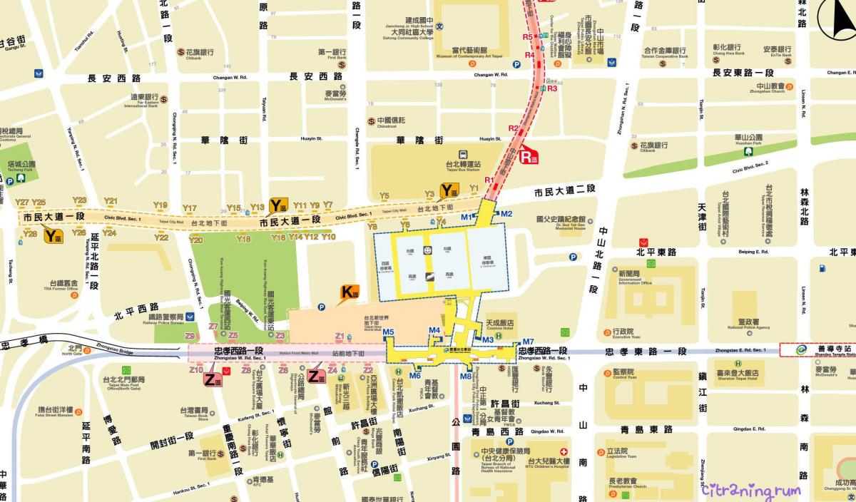 mappa della città di Taipei centro commerciale