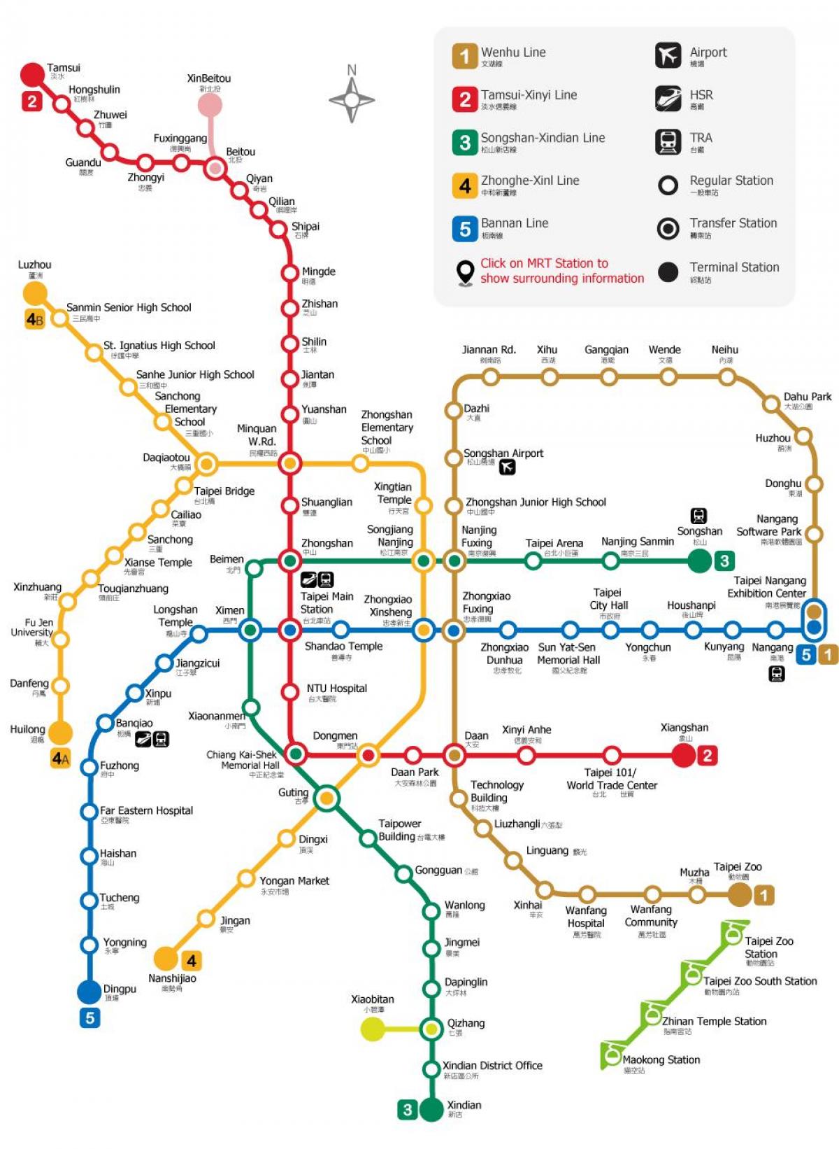 Taipei rapid transit mappa