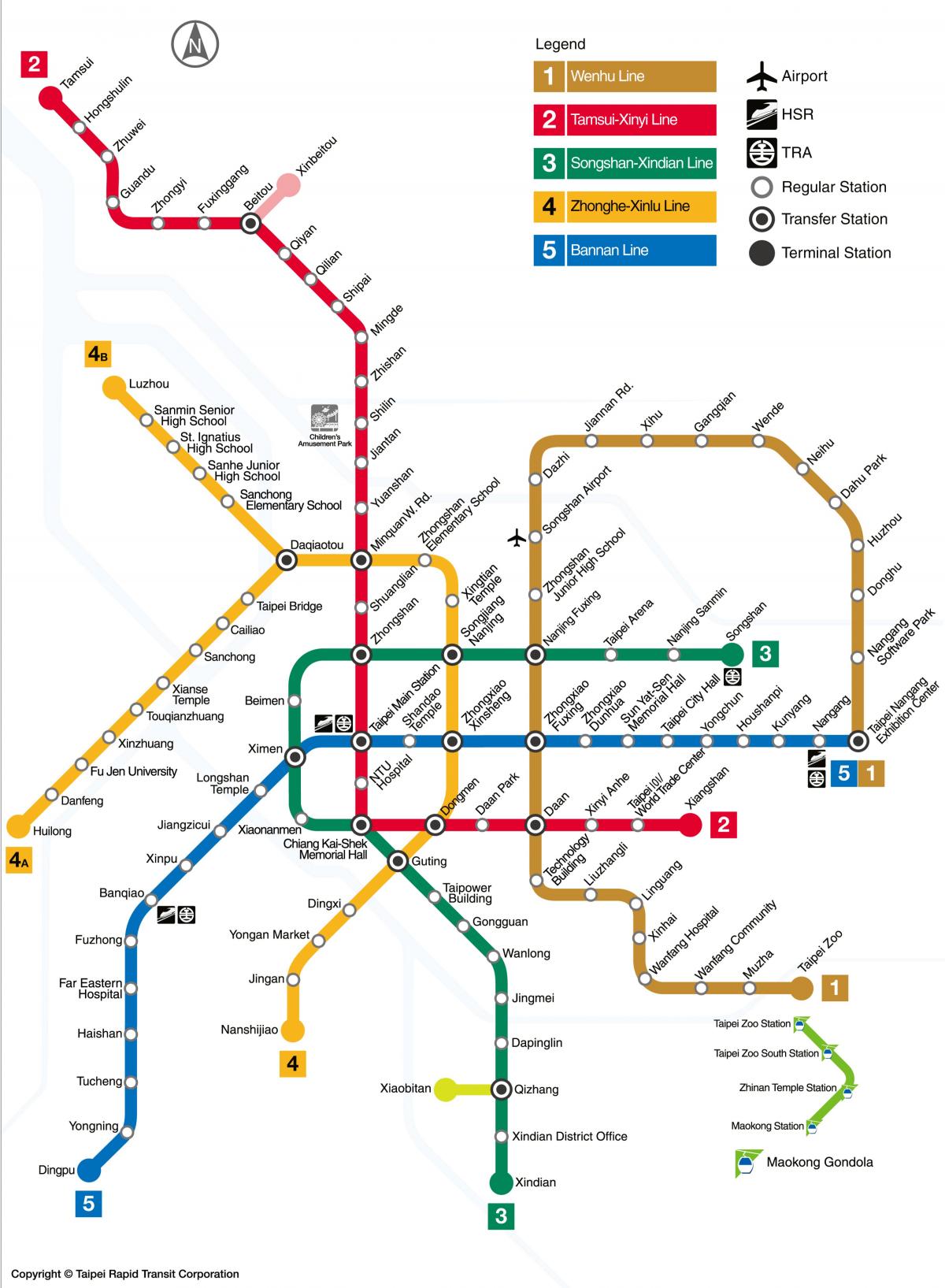 Taipei mappa della metropolitana