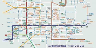 Taipei mappa della metropolitana con attrazioni